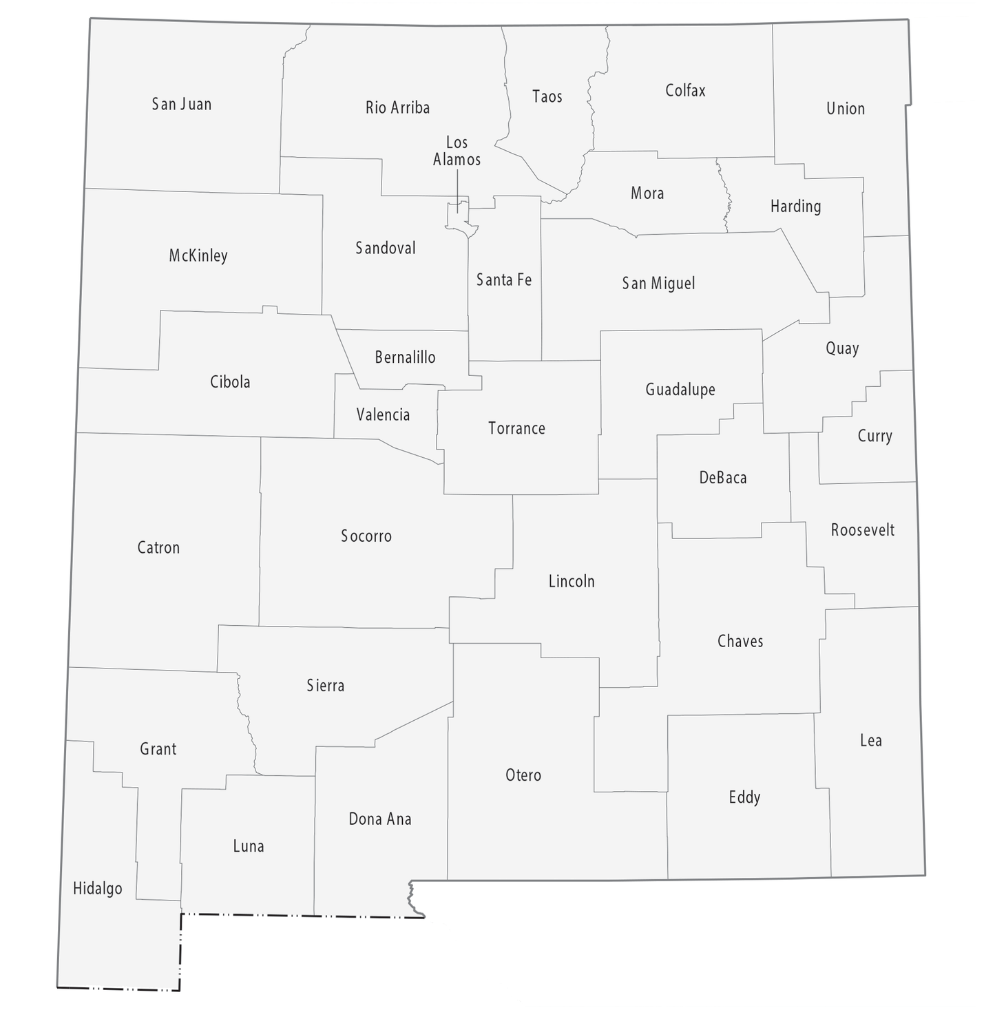 New Mexico County Map Glossy Poster Picture Photo Print Banner  Booma Prints