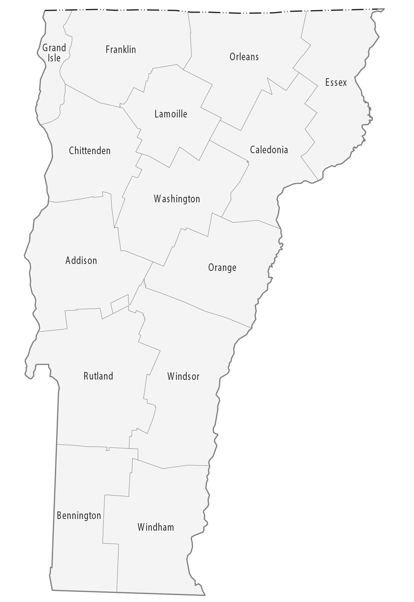 Vermont County Map Glossy Poster Picture Photo Print Banner  Booma Prints