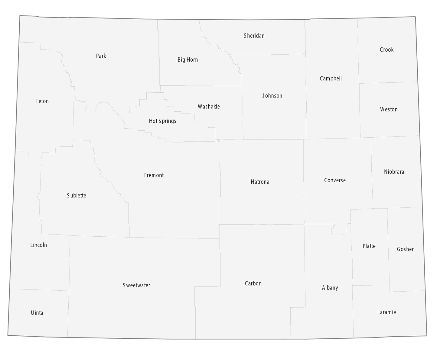 Wyoming County Map Glossy Poster Picture Photo Print Banner  Booma Prints