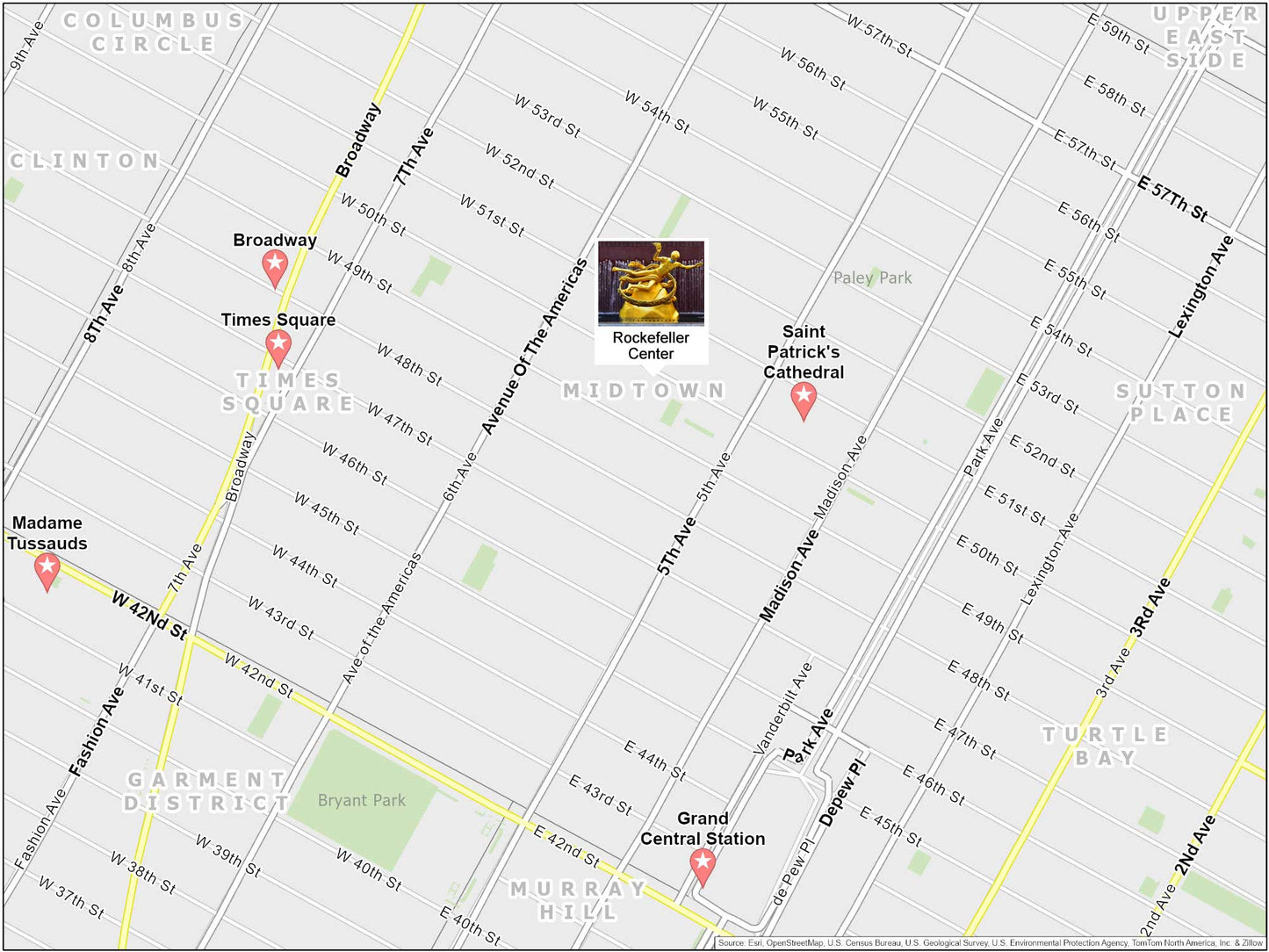 Nyc Rockefeller Center Map Glossy Poster Picture Photo Print Banner  Booma Prints