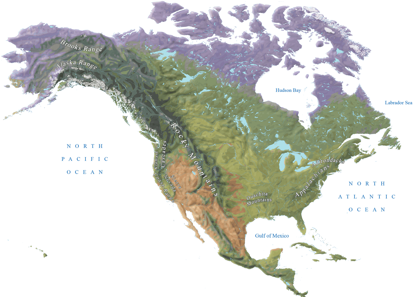 Us Usa Mountain Range Map Glossy Poster Picture Photo Print Banner  Booma Prints