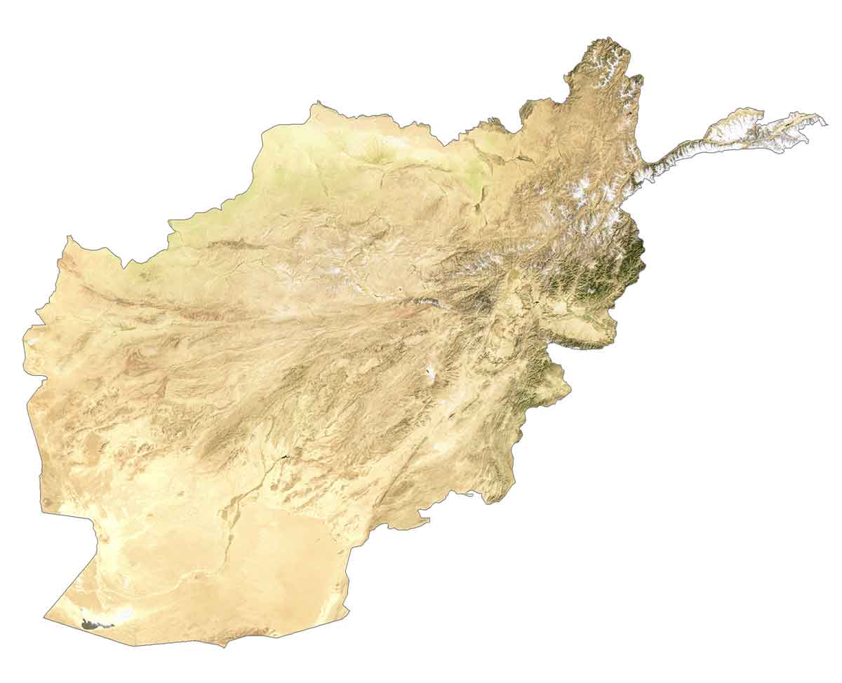 Afghanistan Satellite Map Glossy Poster Picture Photo Print Banner  Booma Prints