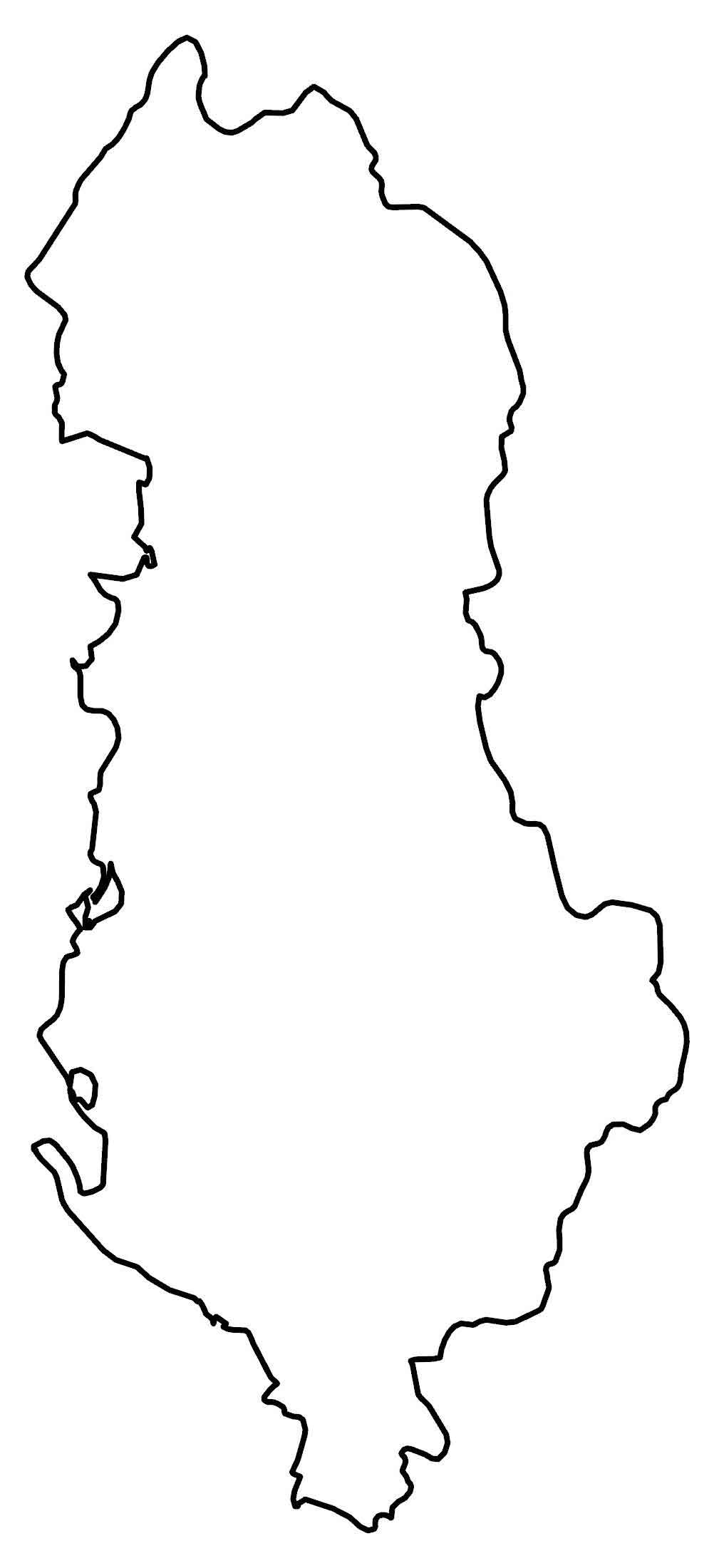 Albania Blank Outline Map Glossy Poster Picture Photo Print Banner  Booma Prints