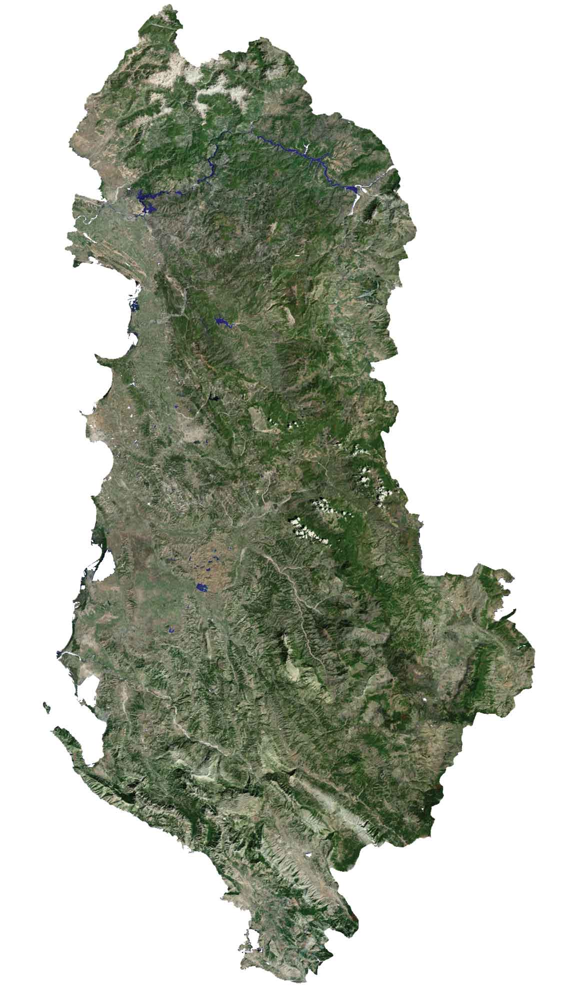 Albania Satellite Map Glossy Poster Picture Photo Print Banner  Booma Prints