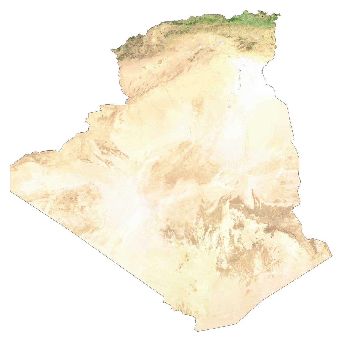 Algeria Satellite Map Glossy Poster Picture Photo Print Banner  Booma Prints
