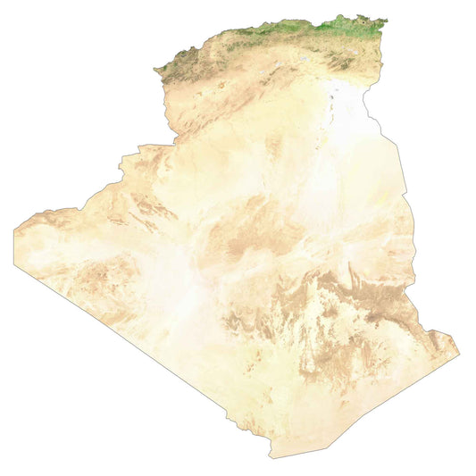 Algeria Satellite Map Glossy Poster Picture Photo Print Banner  Booma Prints