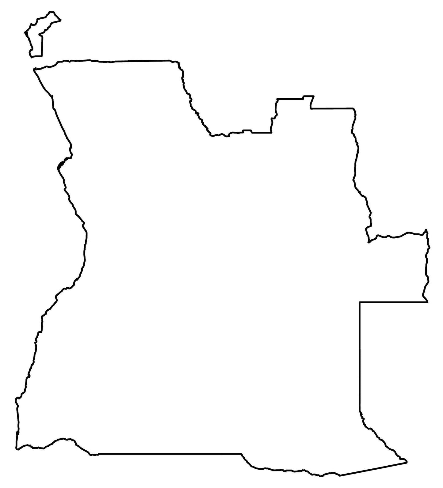 Angola Blank Outline Map Glossy Poster Picture Photo Print Banner  Booma Prints