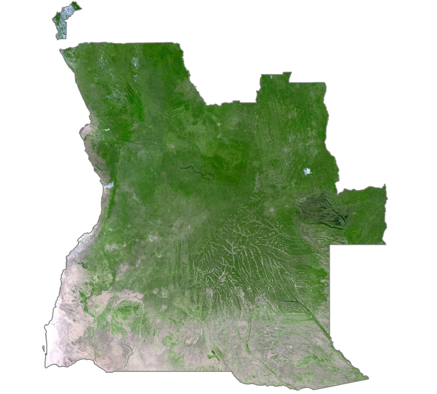 Angola Satellite Map Glossy Poster Picture Photo Print Banner  Booma Prints