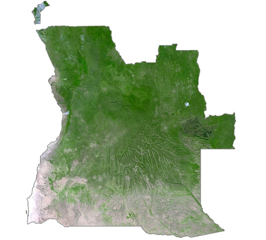 Angola Satellite Map Glossy Poster Picture Photo Print Banner  Booma Prints