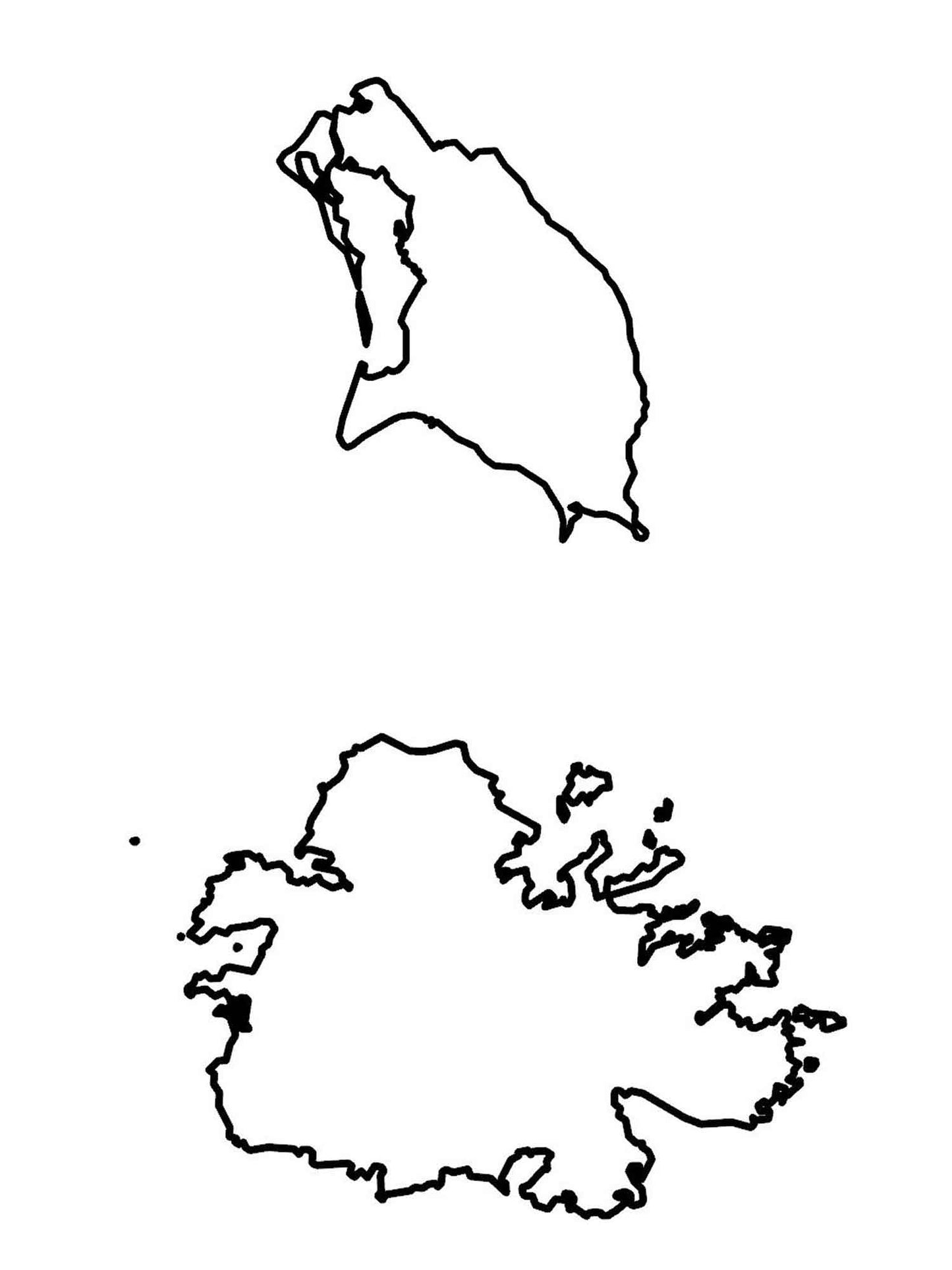 Antigua & Barbuda Outline Map Glossy Poster Picture Photo Print Banner  Booma Prints