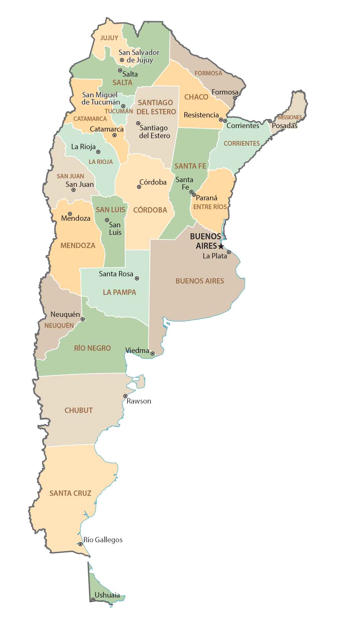 Argentina Province Map Glossy Poster Picture Photo Print Banner  Booma Prints