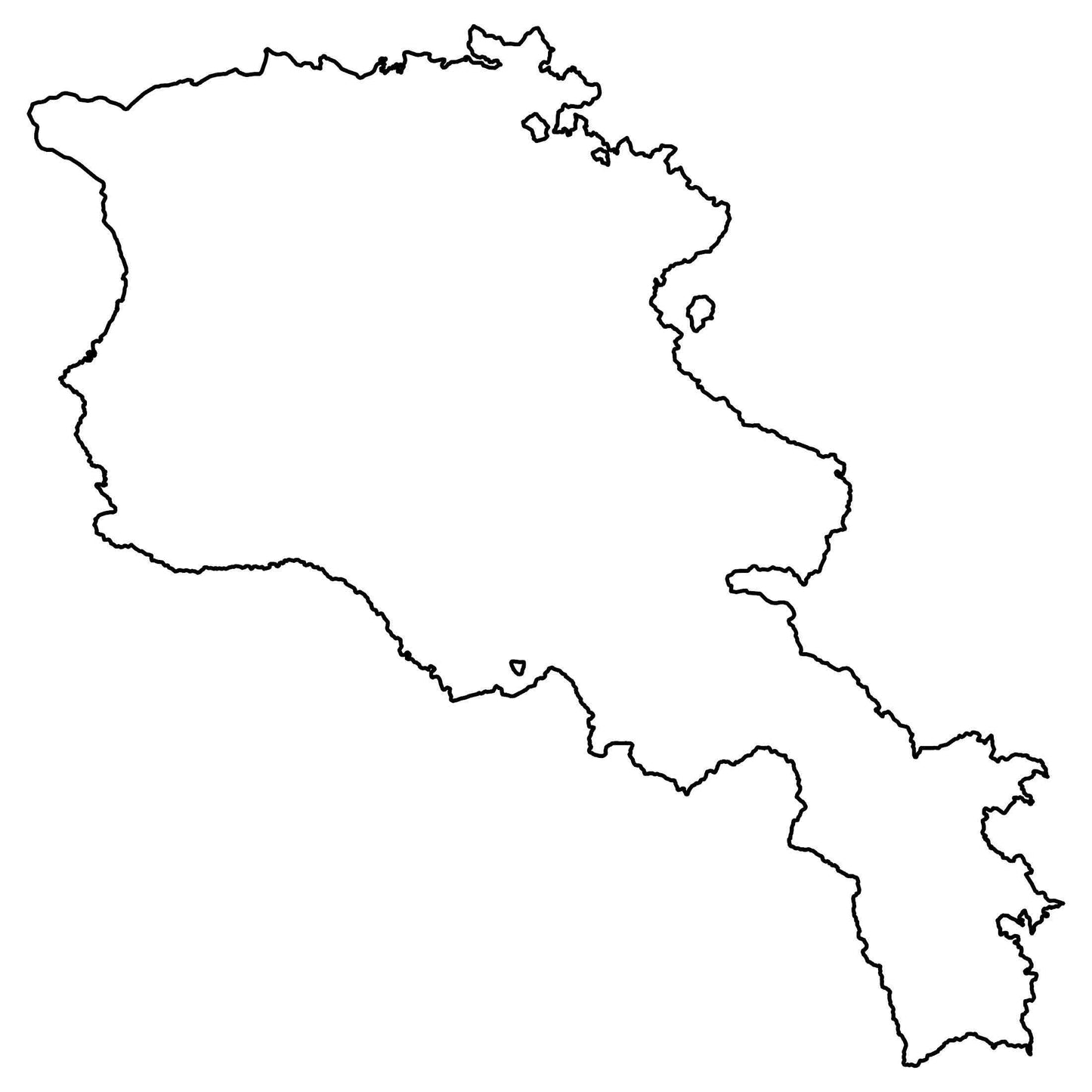 Armenia Blank Outline Map Glossy Poster Picture Photo Print Banner  Booma Prints