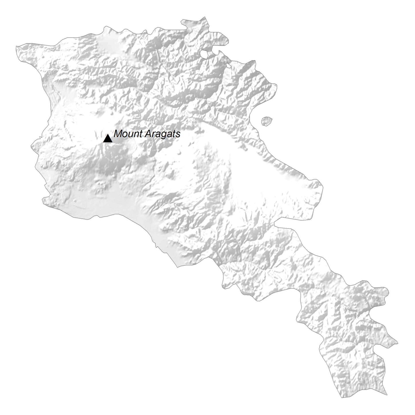 Armenia Elevation Map Glossy Poster Picture Photo Print Banner  Booma Prints