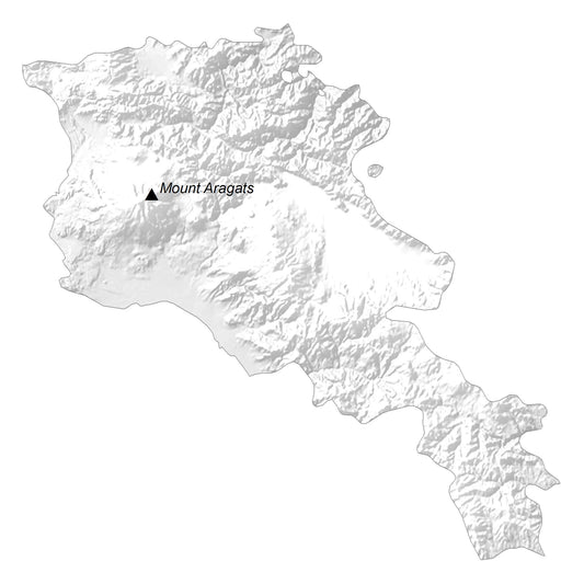 Armenia Elevation Map Glossy Poster Picture Photo Print Banner  Booma Prints