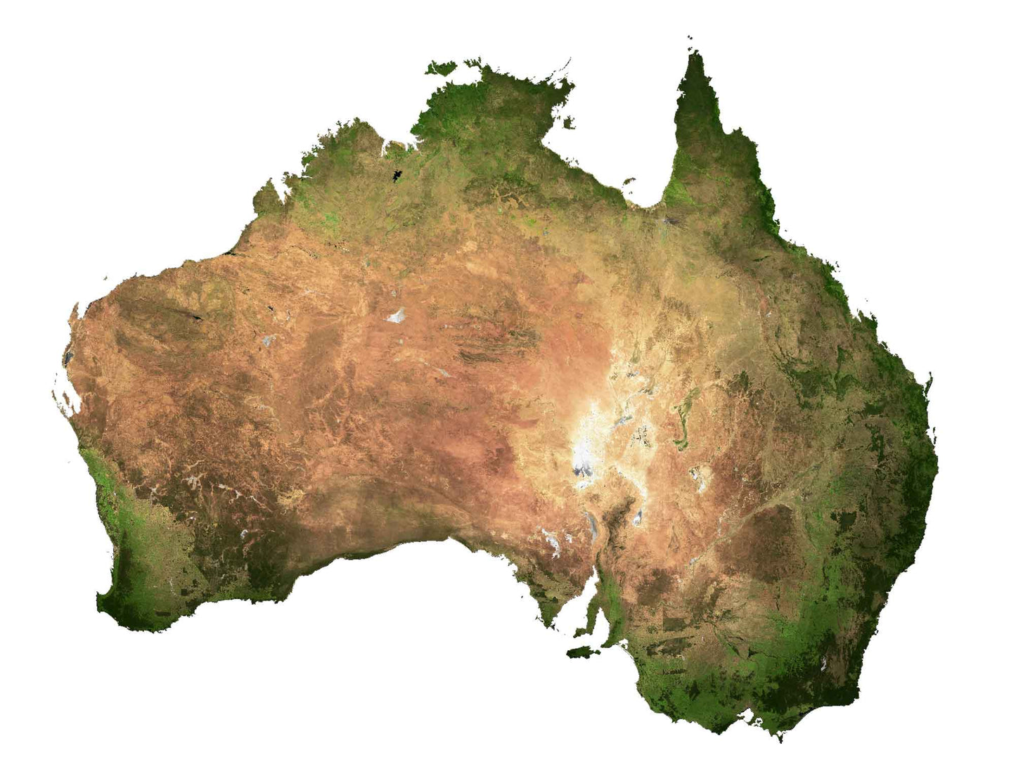 Australia Satellite Map Glossy Poster Picture Photo Print Banner  Booma Prints