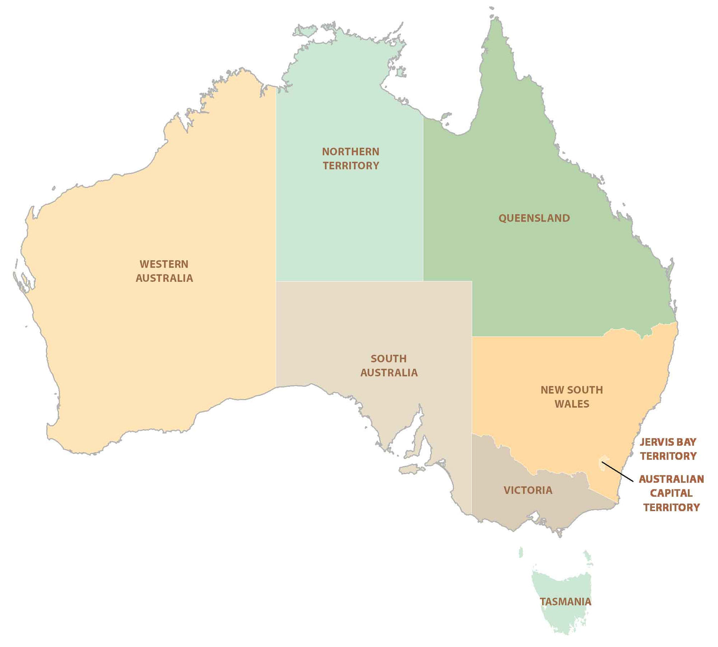 Australia Province Territory Map Glossy Poster Picture Photo Print Banner  Booma Prints