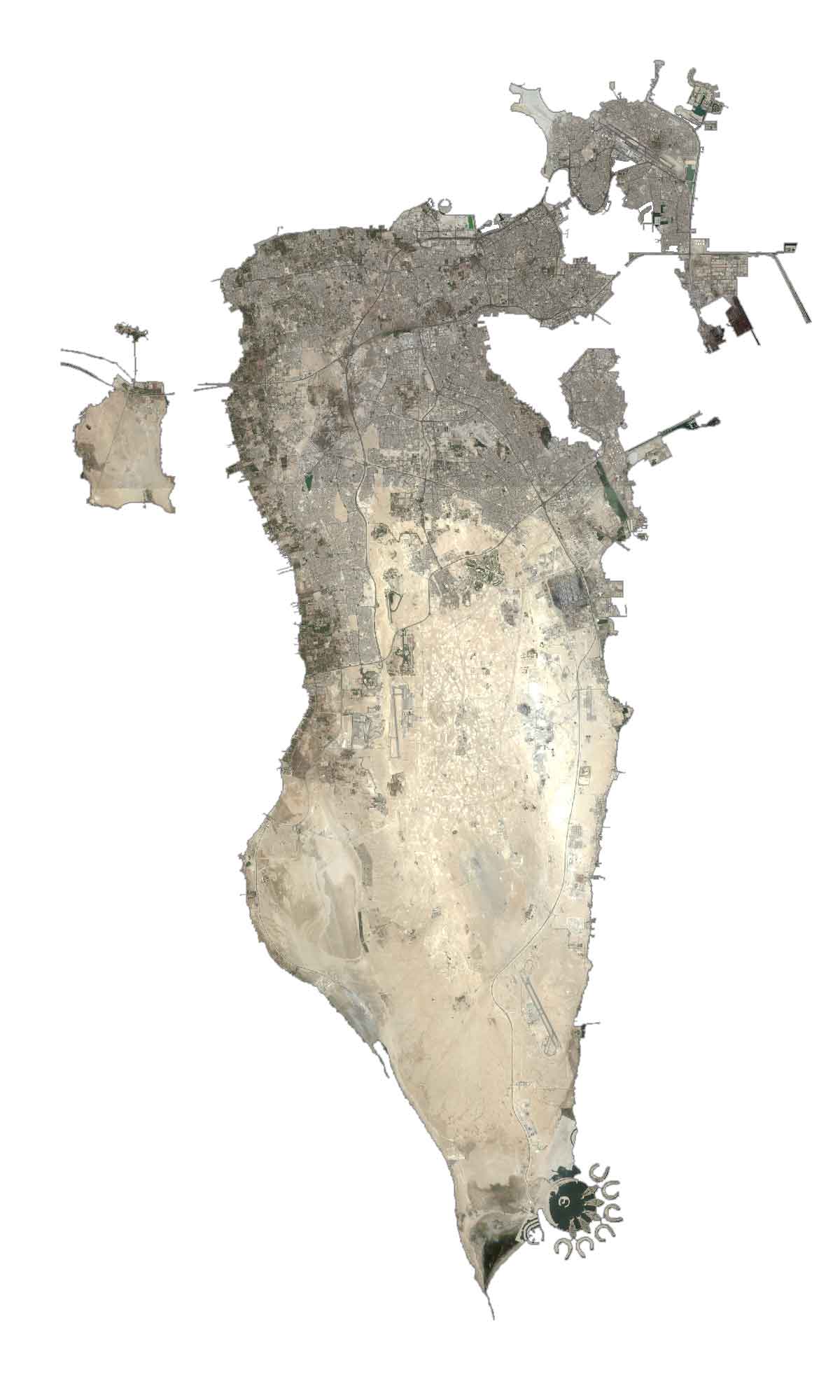 Bahrain Satellite Map Glossy Poster Picture Photo Print Banner  Booma Prints