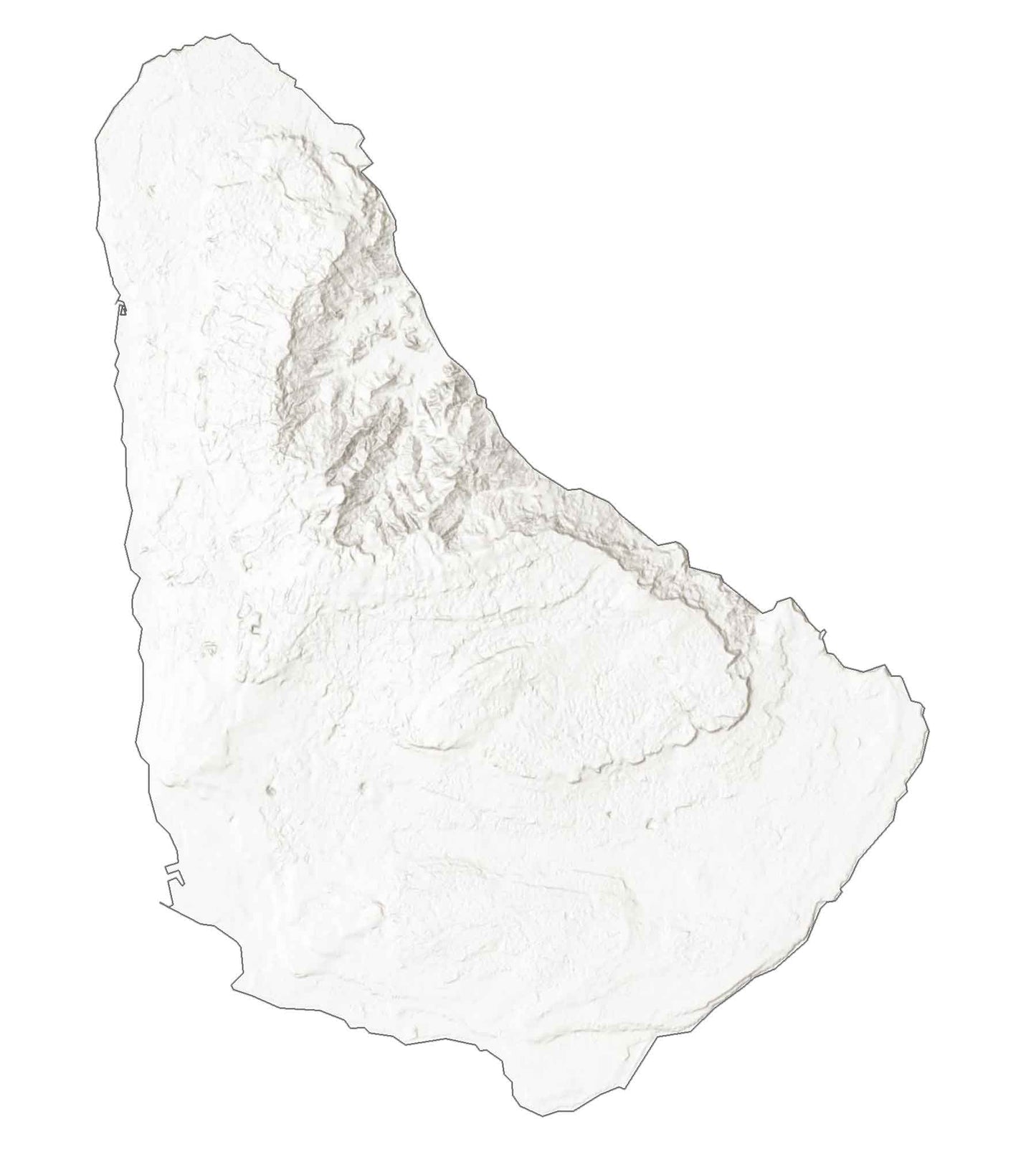 Barbados Elevation Map Glossy Poster Picture Photo Print Banner  Booma Prints