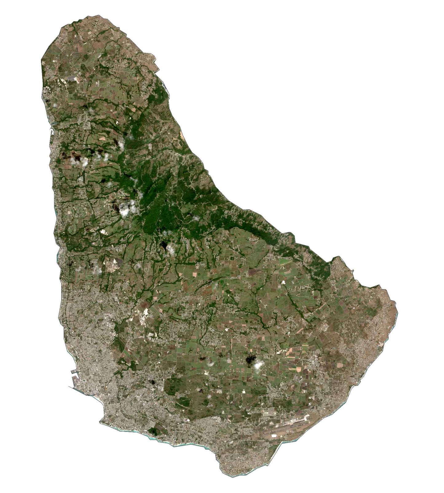 Barbados Satellite Map Glossy Poster Picture Photo Print Banner  Booma Prints