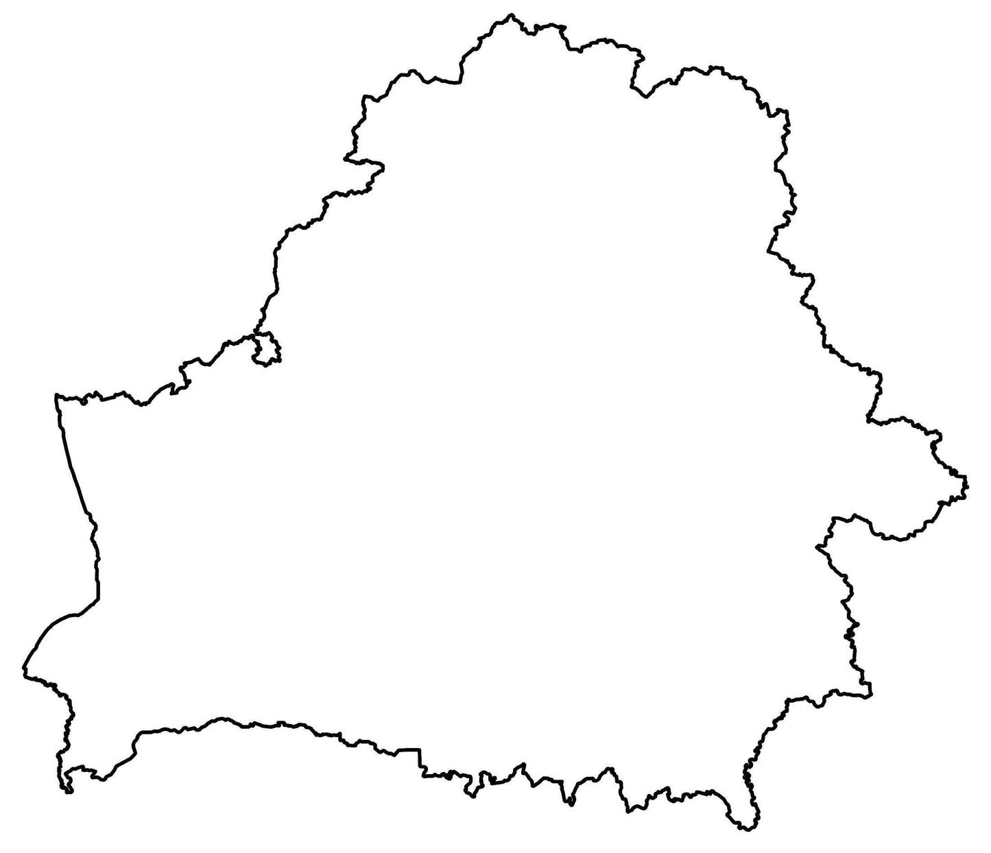 Belarus Blank Outline Map Glossy Poster Picture Photo Print Banner  Booma Prints