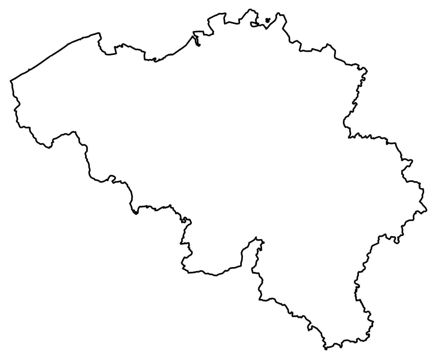 Belgium Blank Outline Map Glossy Poster Picture Photo Print Banner  Booma Prints