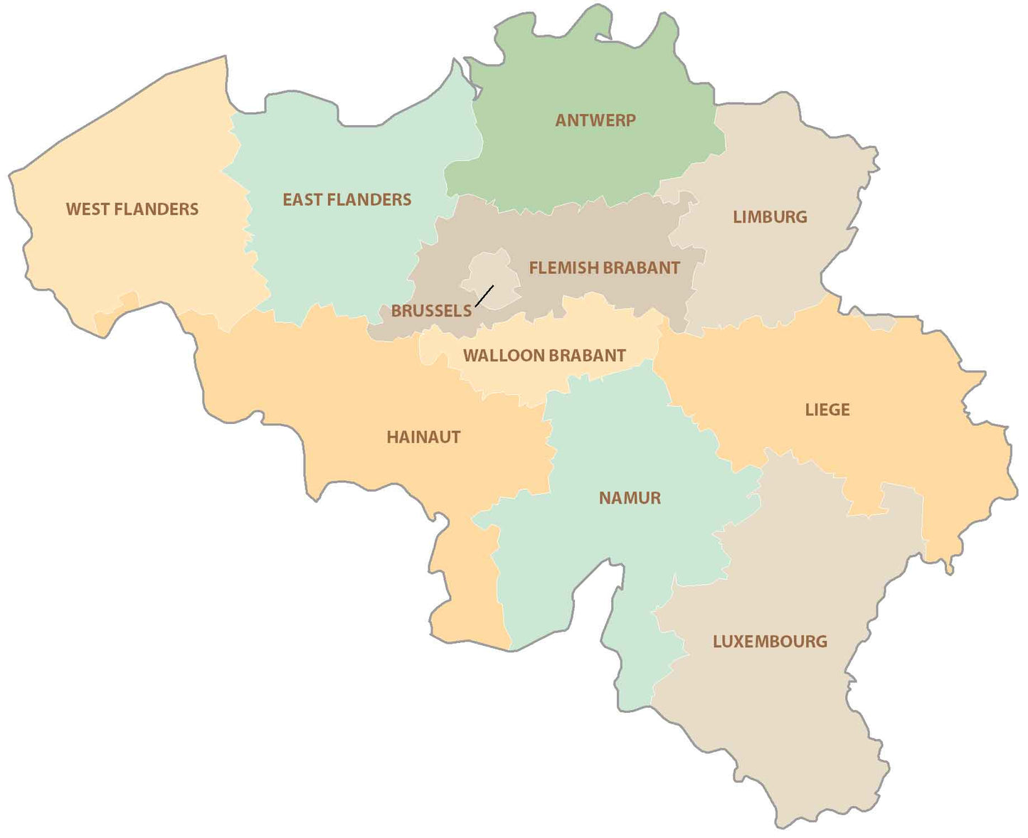 Belgium Province Map Glossy Poster Picture Photo Print Banner  Booma Prints