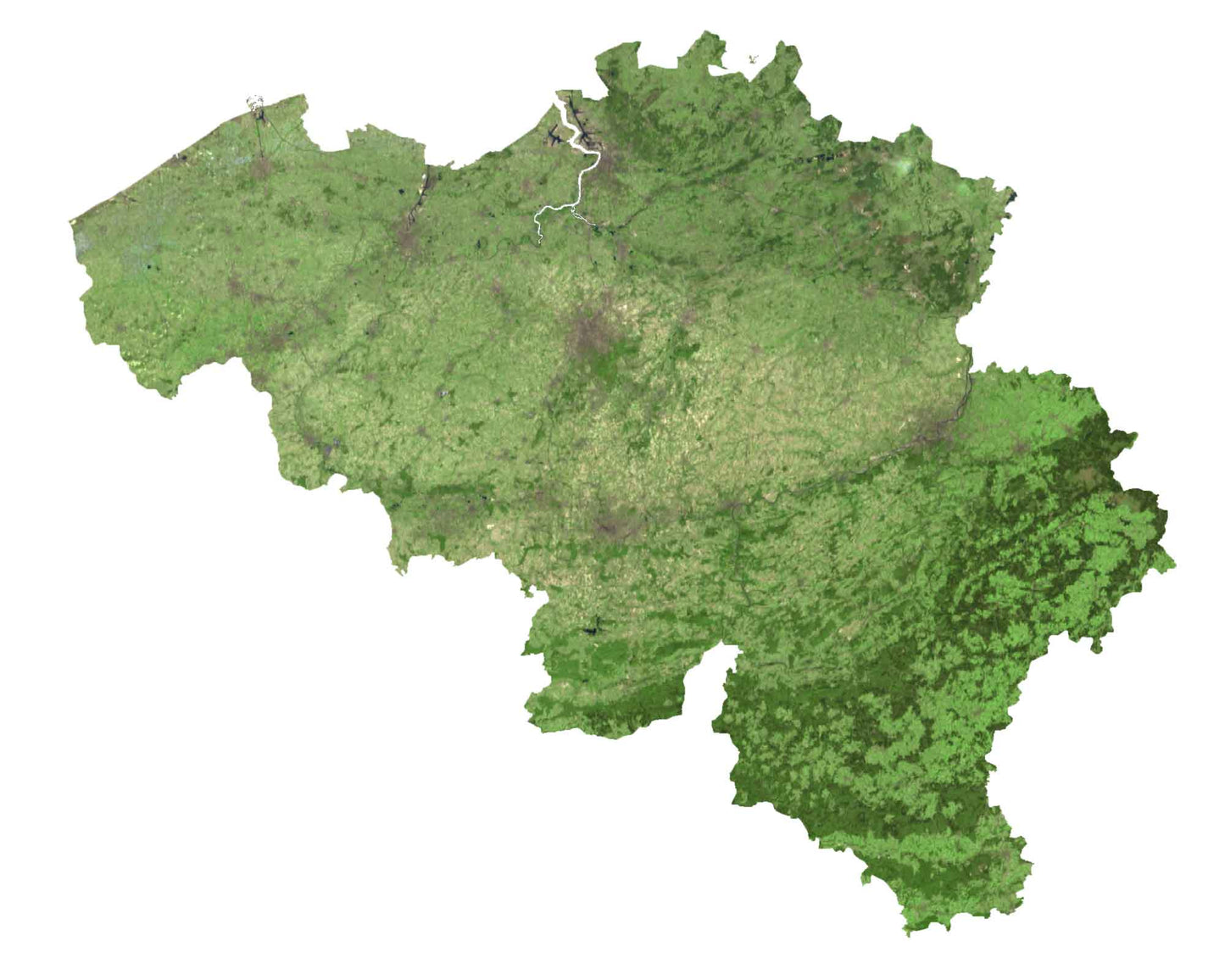 Belgium Satellite Map Glossy Poster Picture Photo Print Banner  Booma Prints