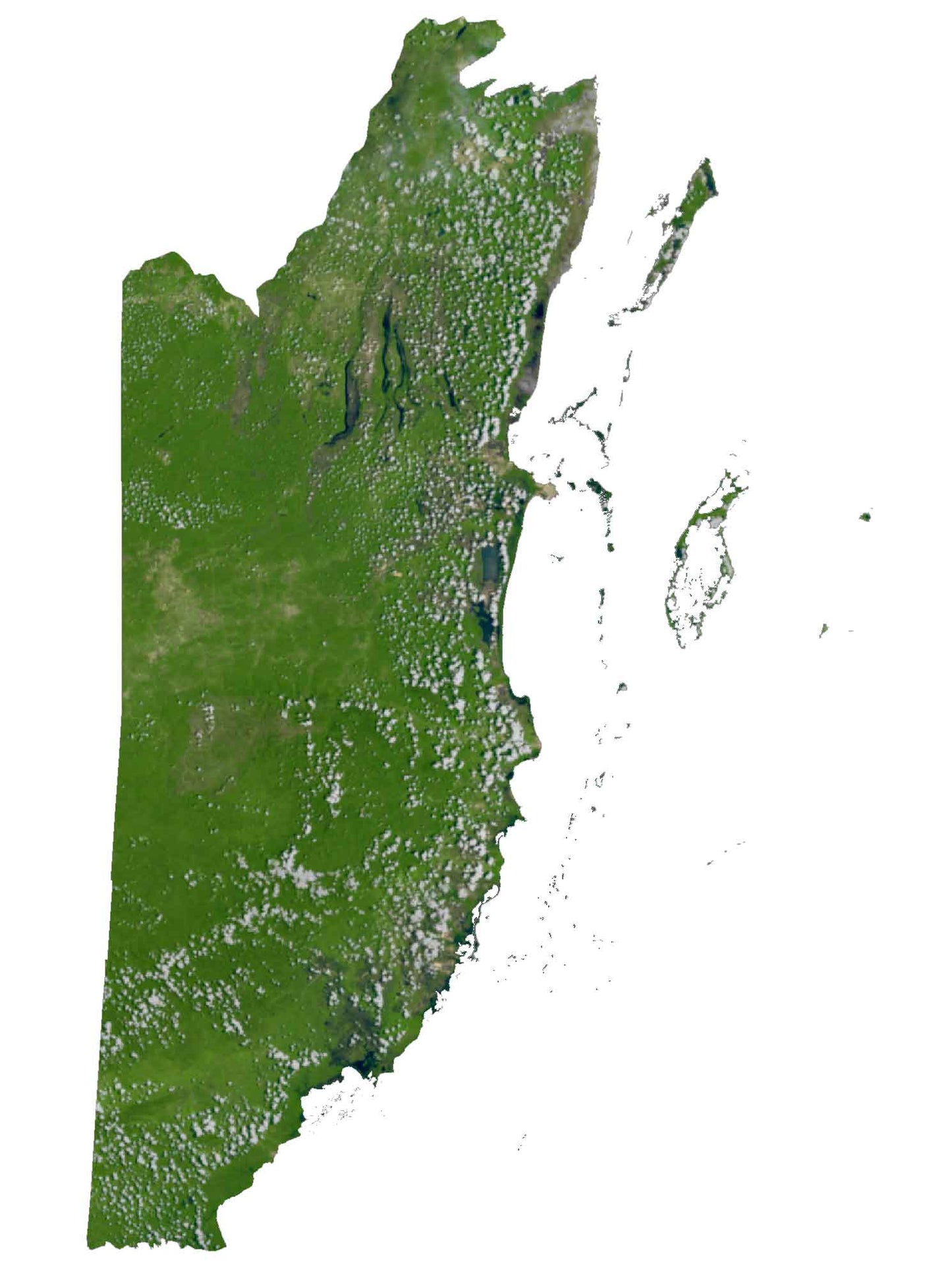Belize Satellite Map Glossy Poster Picture Photo Print Banner  Booma Prints