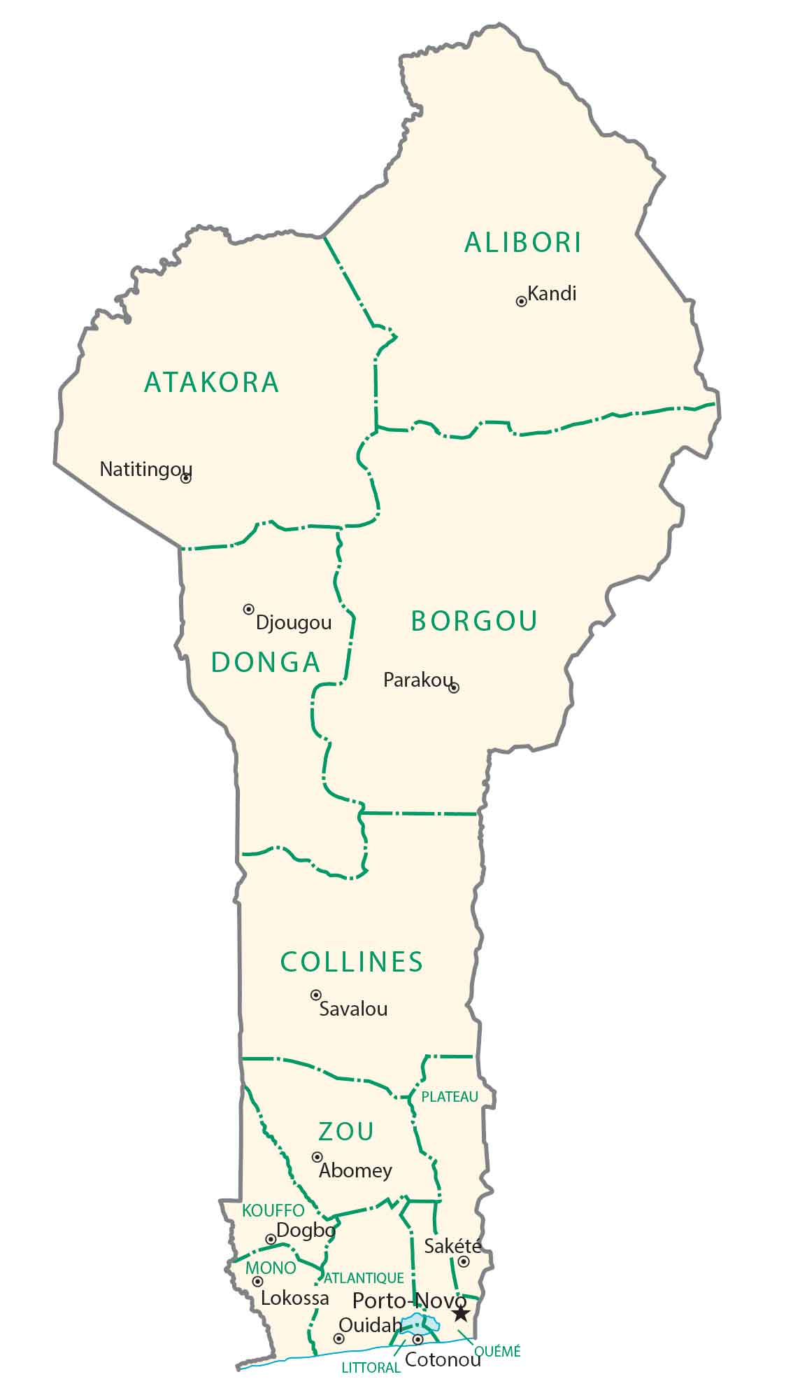Benin Province Map Glossy Poster Picture Photo Print Banner  Booma Prints