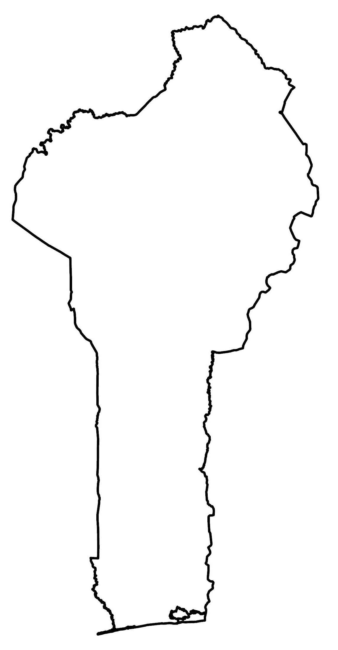 Benin Blank Outline Map Glossy Poster Picture Photo Print Banner  Booma Prints