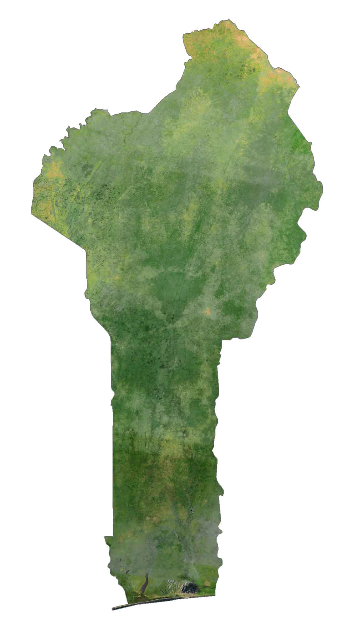 Benin Satellite Map Glossy Poster Picture Photo Print Banner  Booma Prints