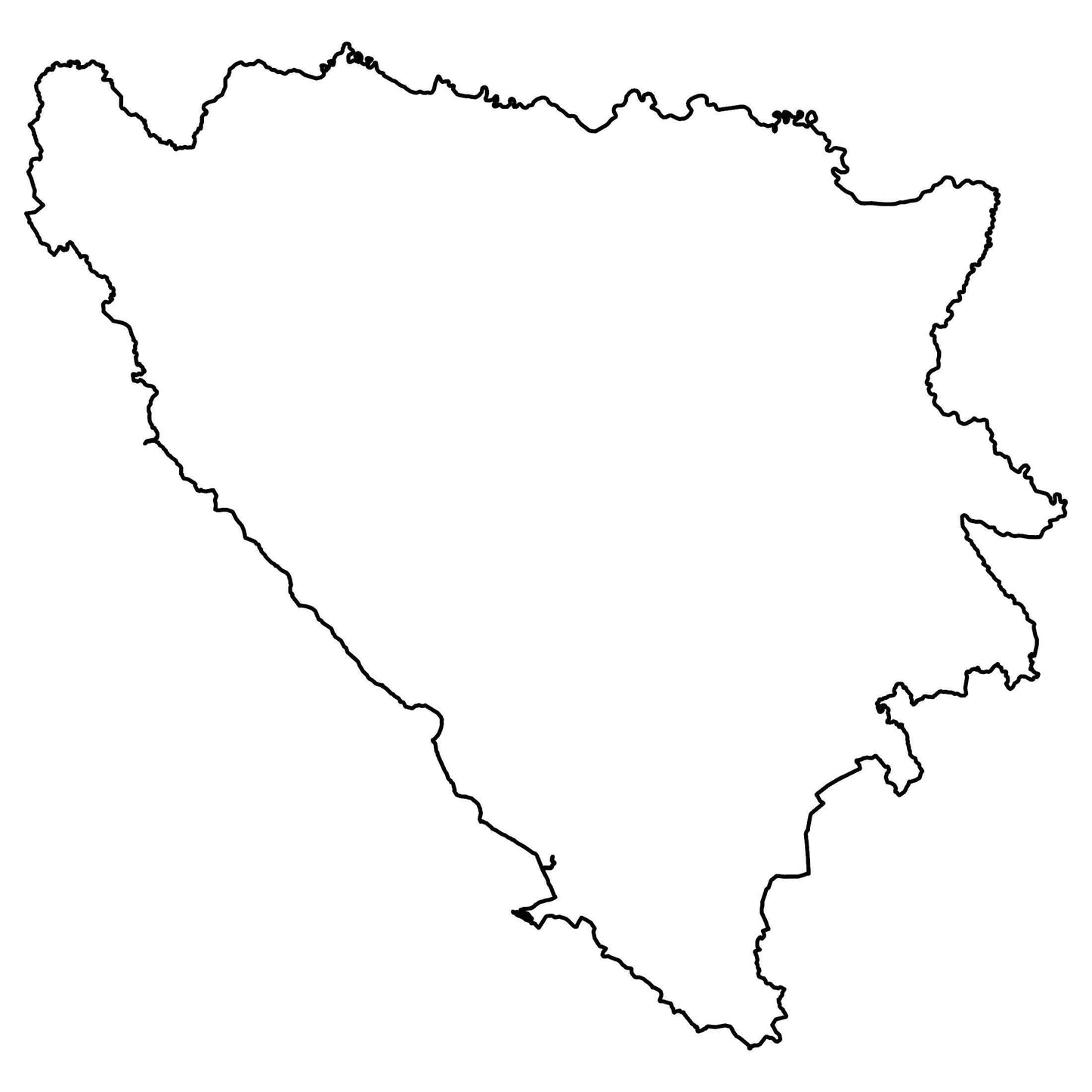 Bosnia & Herzegovina Outline Map Glossy Poster Picture Photo Print Banner  Booma Prints