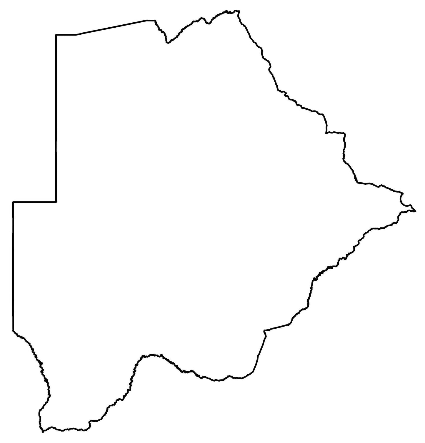 Botswana Outline Map Glossy Poster Picture Photo Print Banner  Booma Prints