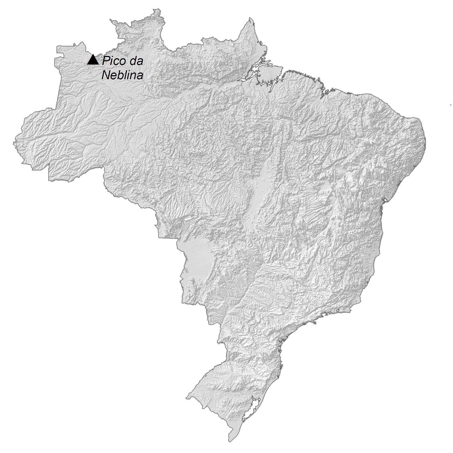 Brazil Elevation Map Glossy Poster Picture Photo Print Banner  Booma Prints