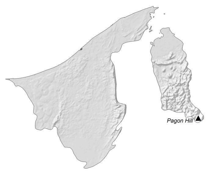 Brunei Elevation Map Glossy Poster Picture Photo Print Banner  Booma Prints