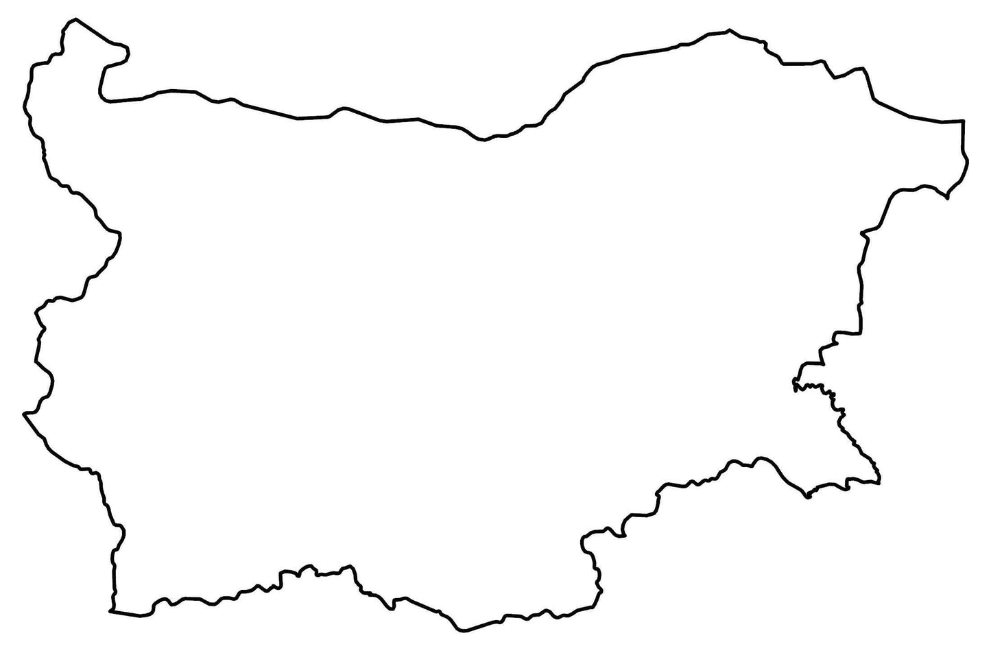 Bulgaria Blank Outline Map Glossy Poster Picture Photo Print Banner  Booma Prints