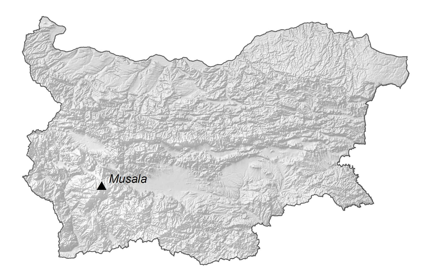 Bulgaria Elevation Map Glossy Poster Picture Photo Print Banner  Booma Prints