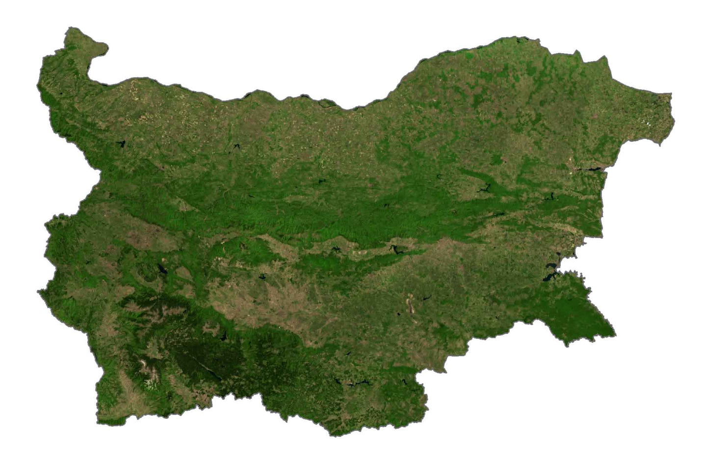 Bulgaria Satellite Map Glossy Poster Picture Photo Print Banner  Booma Prints