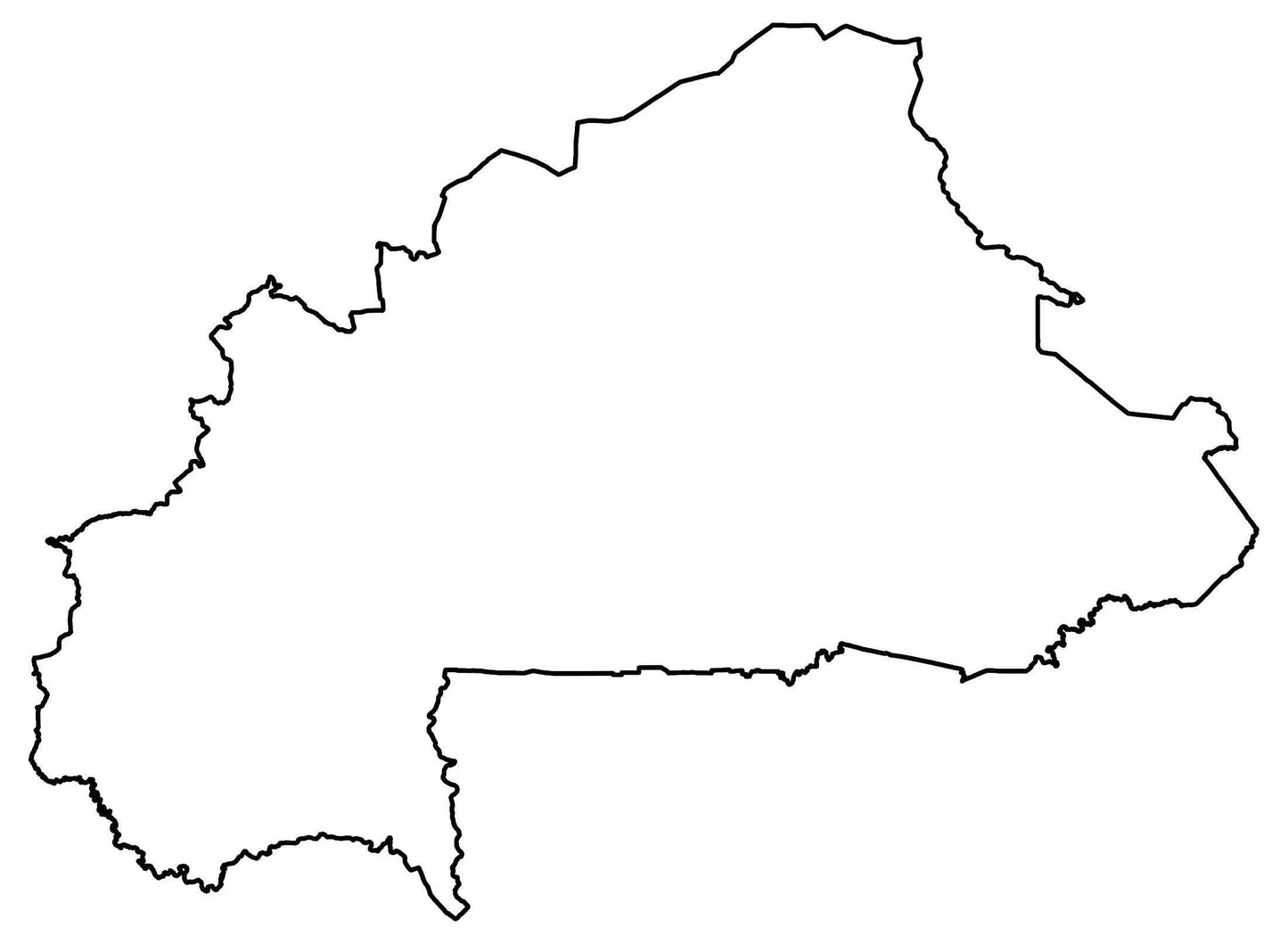 Burkina Faso Blank Outline Map Glossy Poster Picture Photo Print Banner  Booma Prints