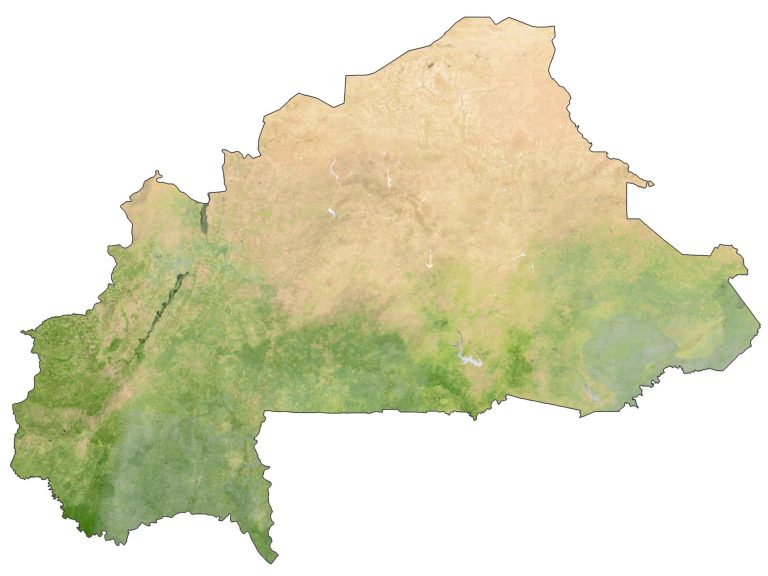 Burkina Faso Satellite Map Glossy Poster Picture Photo Print Banner  Booma Prints