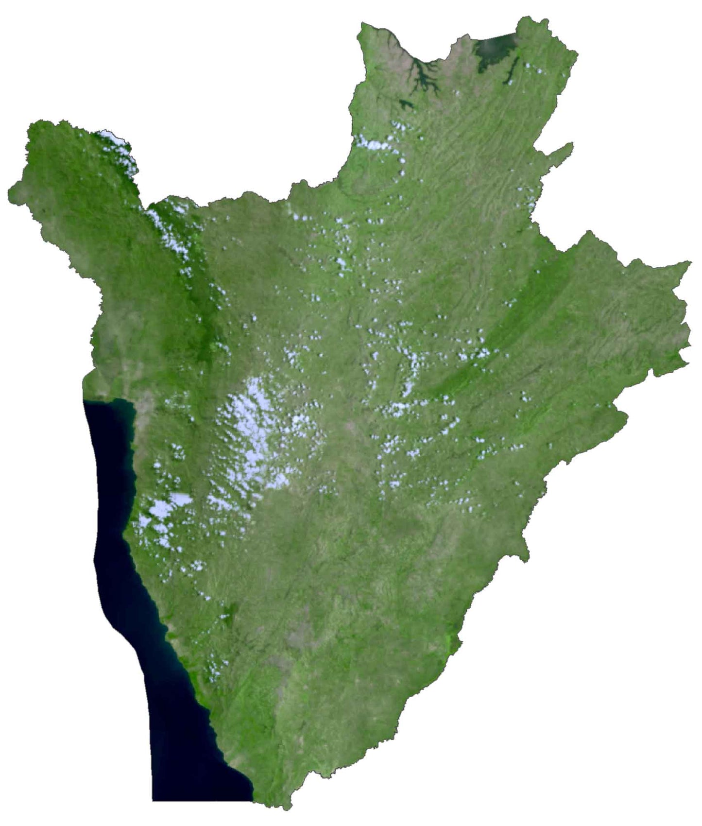Burundi Satellite Map Glossy Poster Picture Photo Print Banner  Booma Prints
