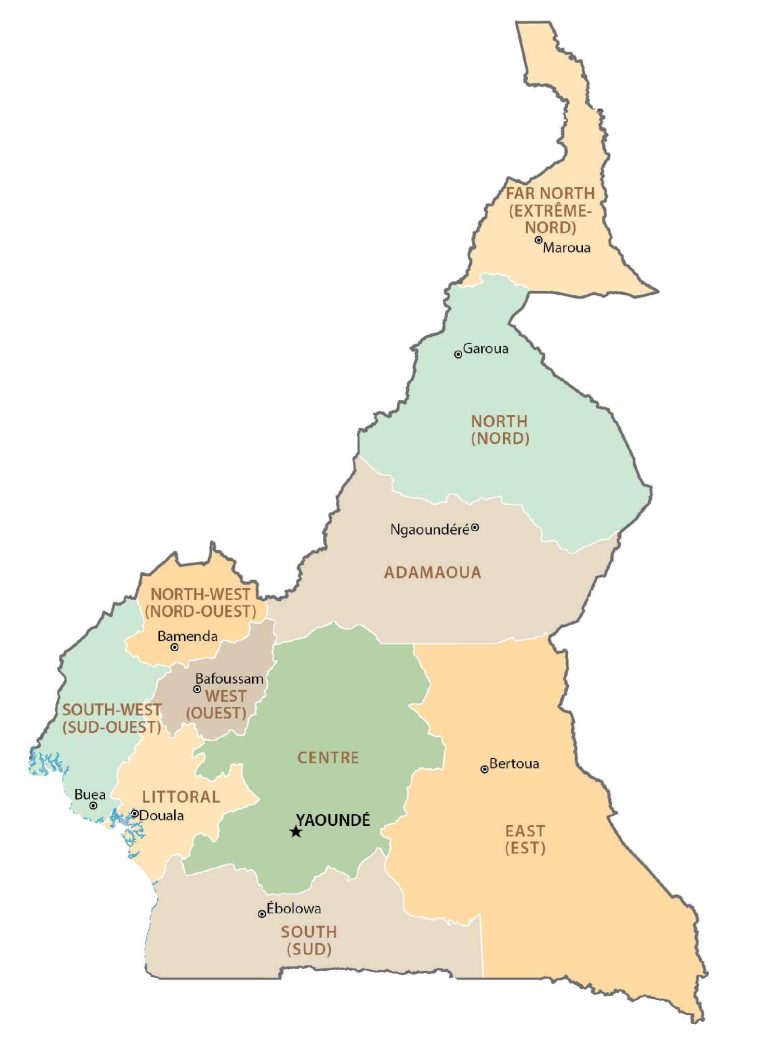 Cameroon Province Map Glossy Poster Picture Photo Print Banner  Booma Prints