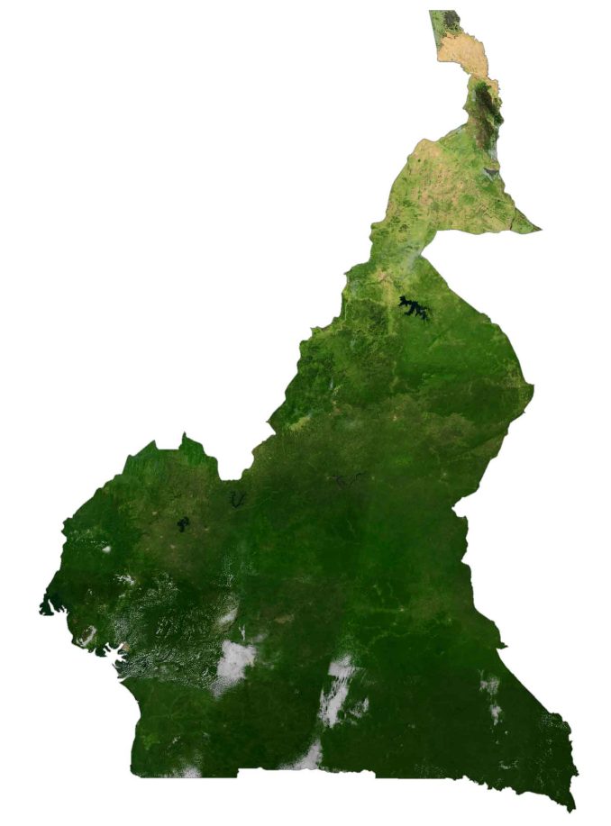 Cameroon Satellite Map Glossy Poster Picture Photo Print Banner  Booma Prints