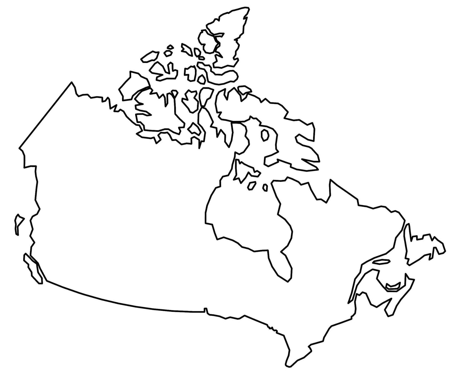 Canada Blank Outline Map Glossy Poster Picture Photo Print Banner  Booma Prints