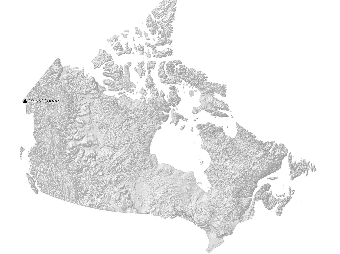 Canada Elevation Map Glossy Poster Picture Photo Print Banner  Booma Prints