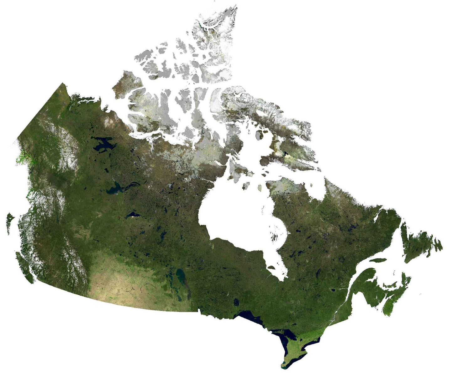 Canada Satellite Map Glossy Poster Picture Photo Print Banner  Booma Prints