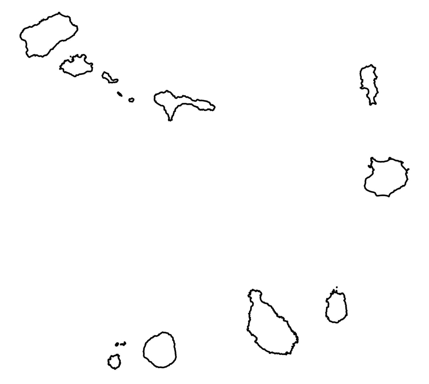 Cape Verde Blank Outline Map Glossy Poster Picture Photo Print Banner  Booma Prints