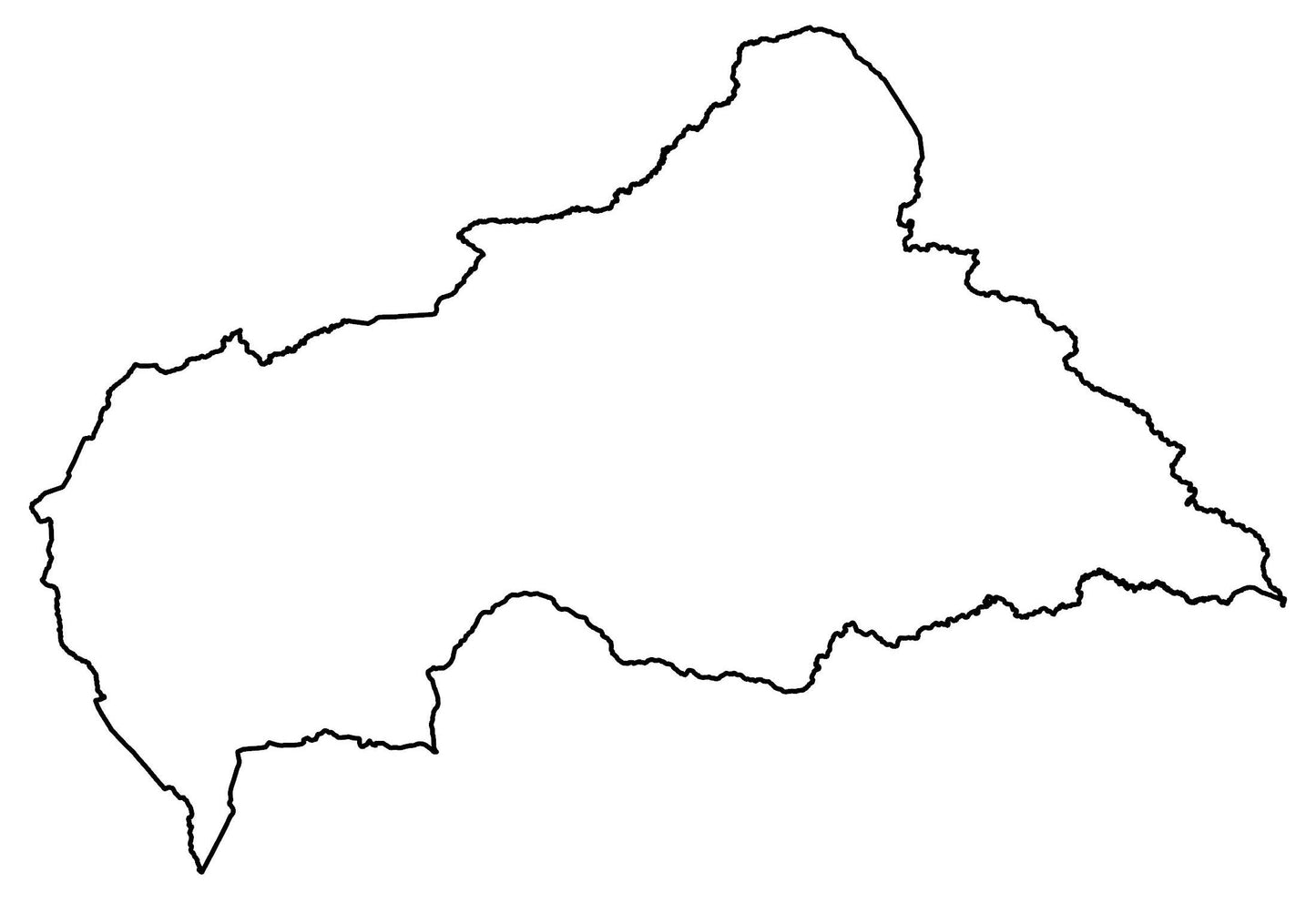 Central African Republic Blank Map Poster Picture Photo Print Banner  Booma Prints