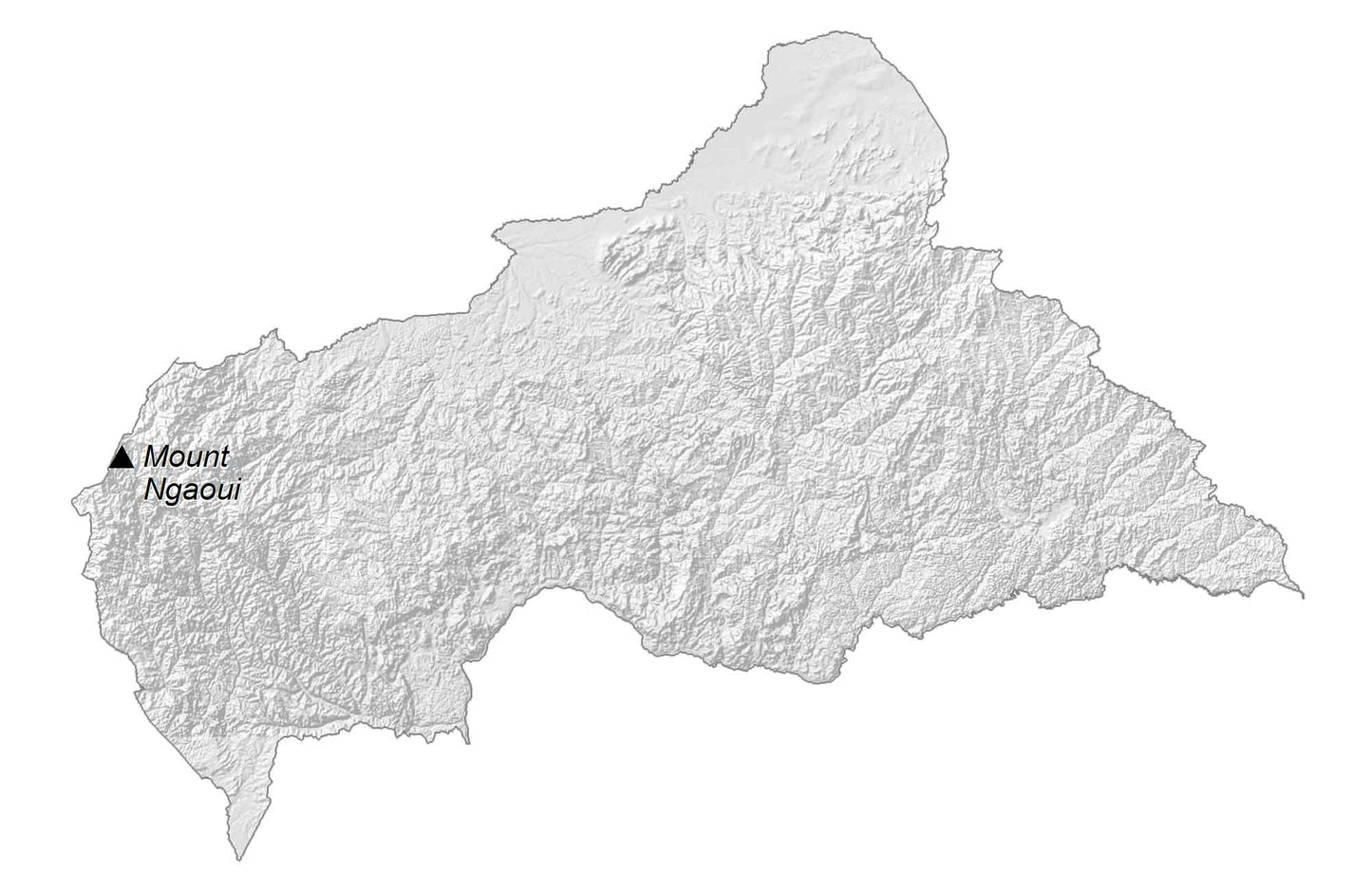 Central African Republic Elevation Map Poster Picture Photo Print Banner  Booma Prints