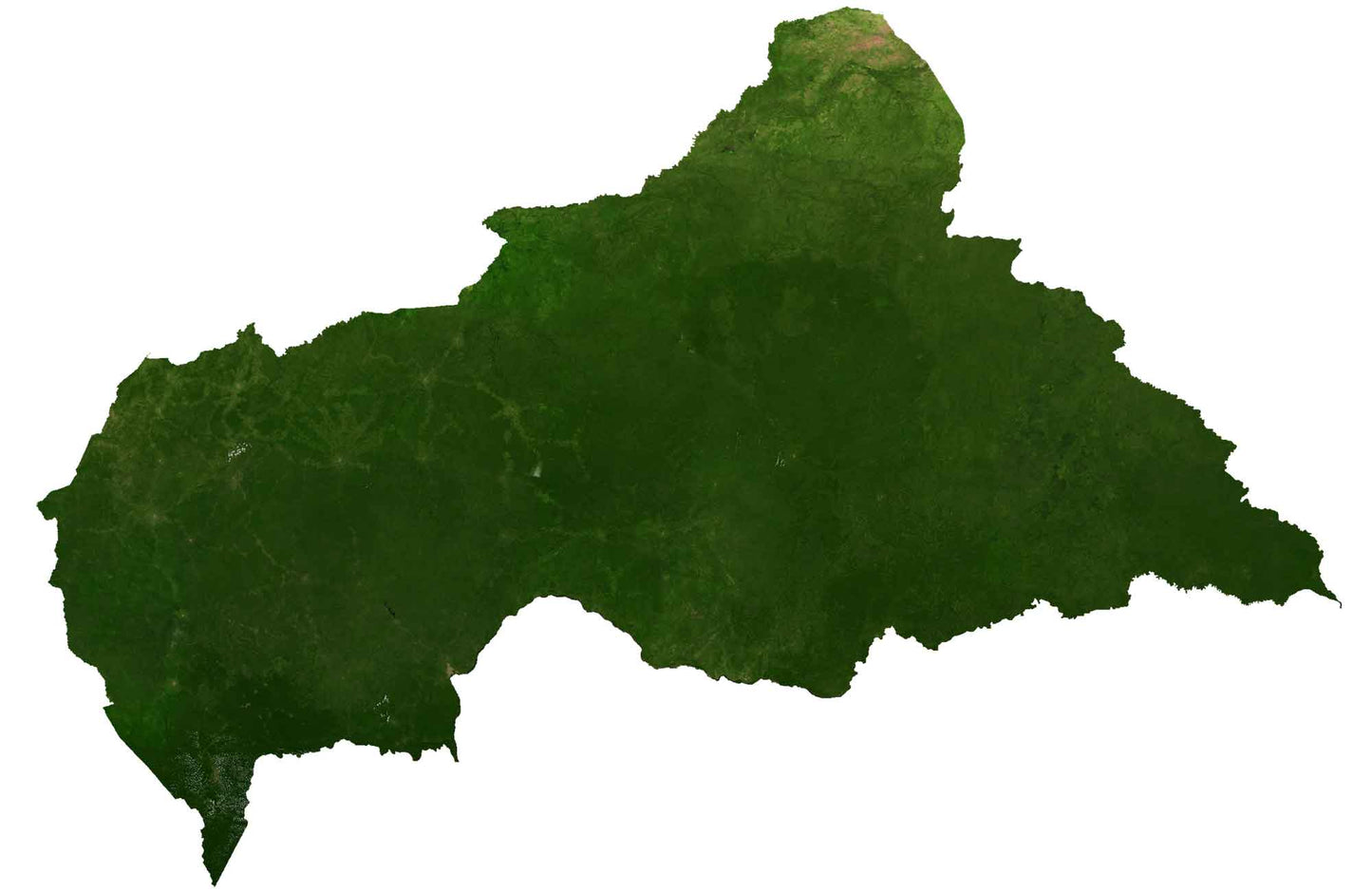 Central African Republic Satellite Map Poster Picture Photo Print Banner  Booma Prints